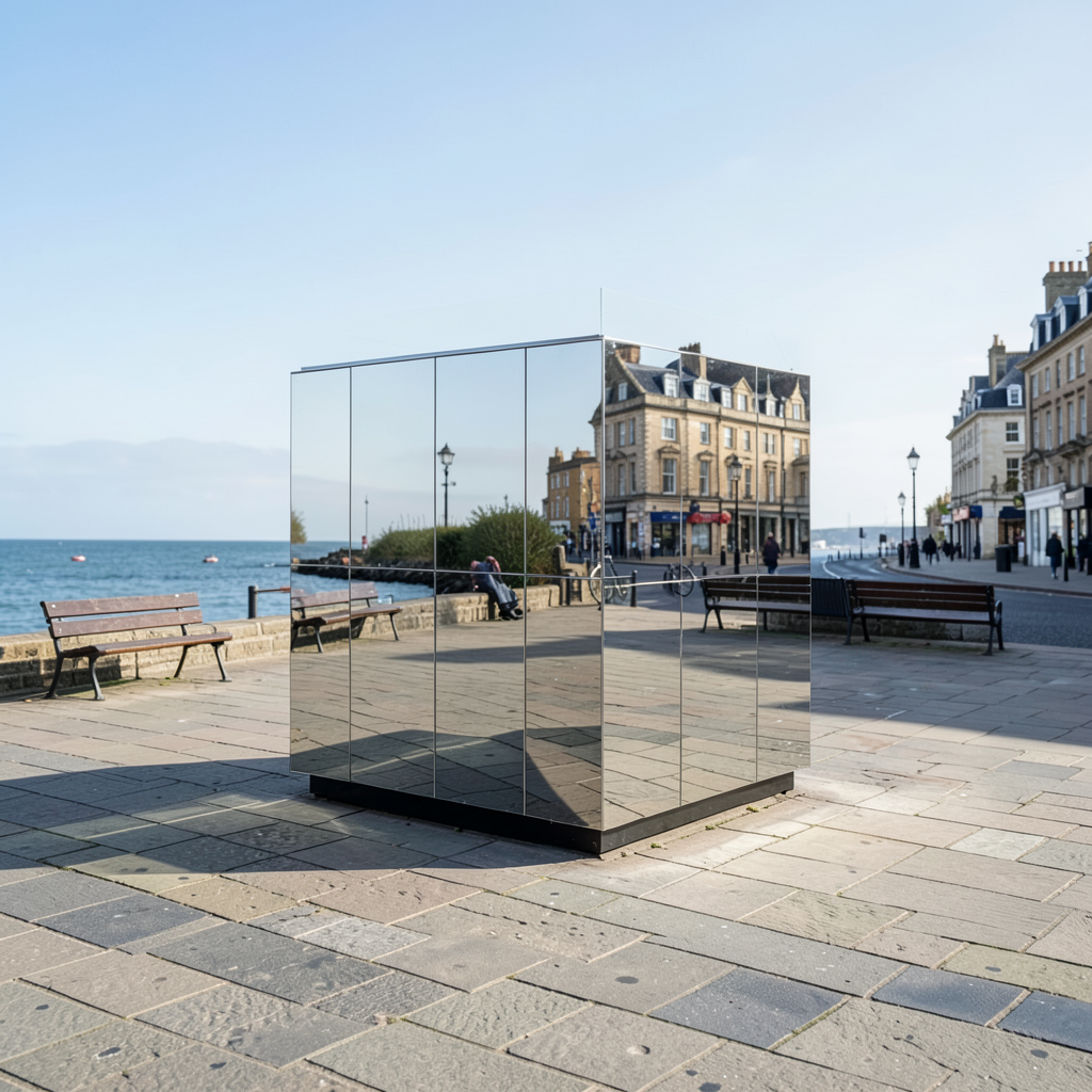 The Mirrorbox art piece arrives at Brighton's Jubilee Square